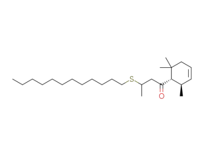 trans-3-(dodecanylthio)-1-(2,6,6-trimethyl-3-cyclohexen-1-yl)-1-butanone